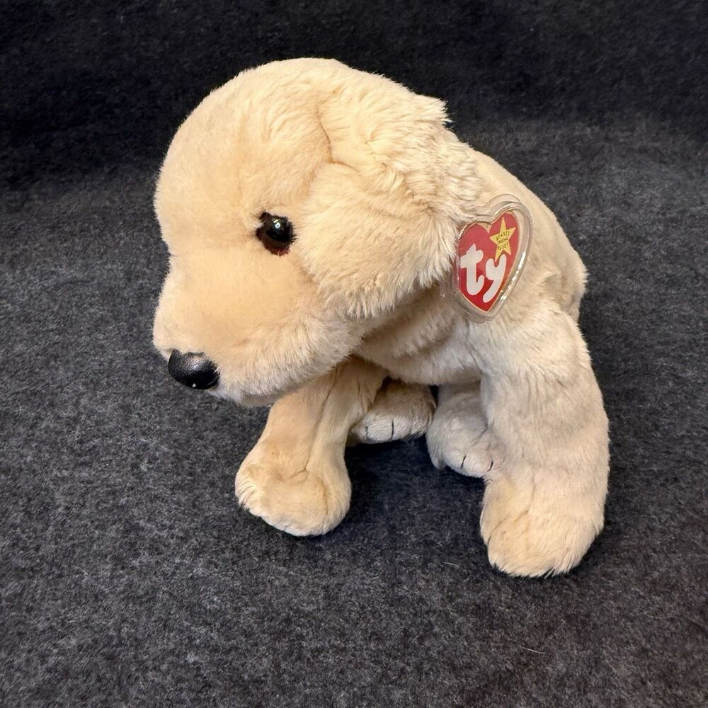 Ty Beanie Buddy FETCH Golden Retriever Dog 10" NEW MWMT Plush Stuffed Animal Toy